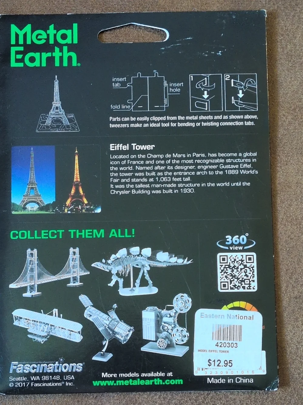Metal Earth Eiffel Tower Steel Model Kit - Silver
